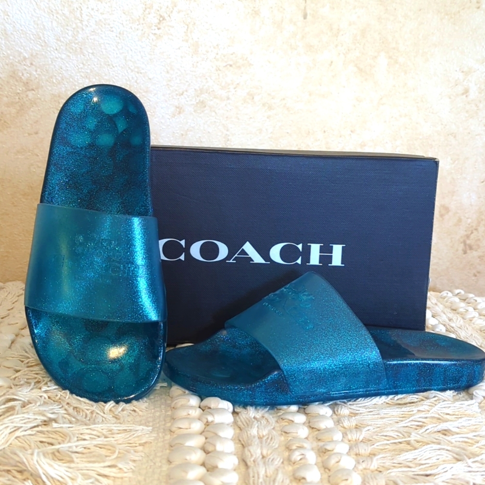 Coach NIB Blue Metallic Sides 7